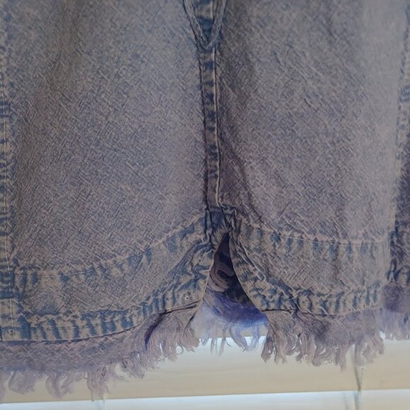 Giocam Women’s Large Denim Embroidered Jacket Boho Frayed Hem Blazer Cottagecore - Picture 10 of 10